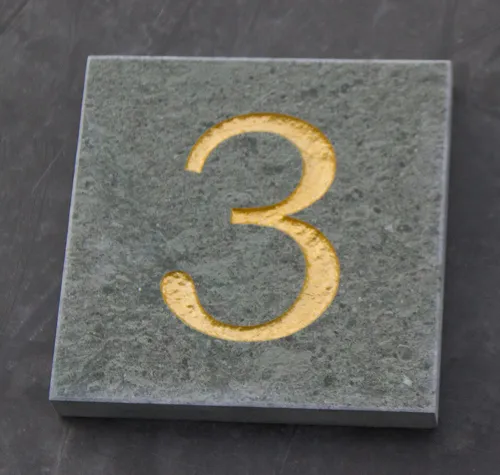 green slate hpouse number sign