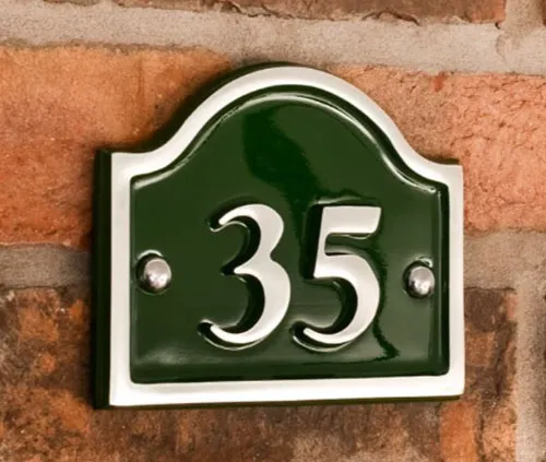 Polished Aluminium House Number  - Arch Top