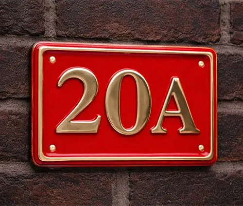 Rectangular Brass House Number