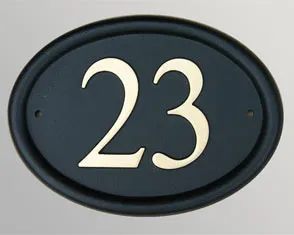 Cast house number sign