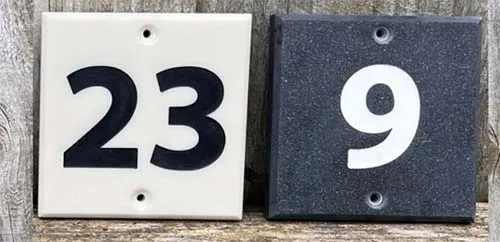 Engraved Corian House Number