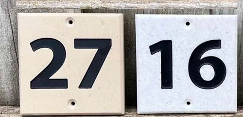 Engraved Corian Door Numbers