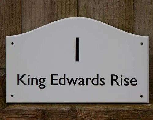 White Corian Address Sign