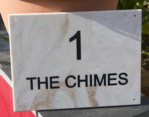 Marble Corian Address Sign
