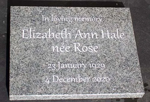 Celtic Grey Granite with White Text