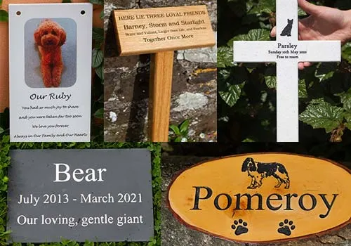 Pet memorials in wood, aluminium, slate, brass & corian. We Make All Kinds of Pet Memorials