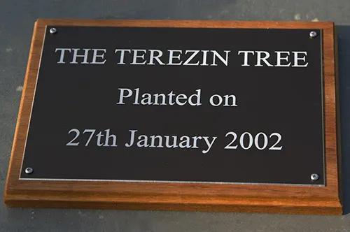 Black engraved aluminium tree plaque