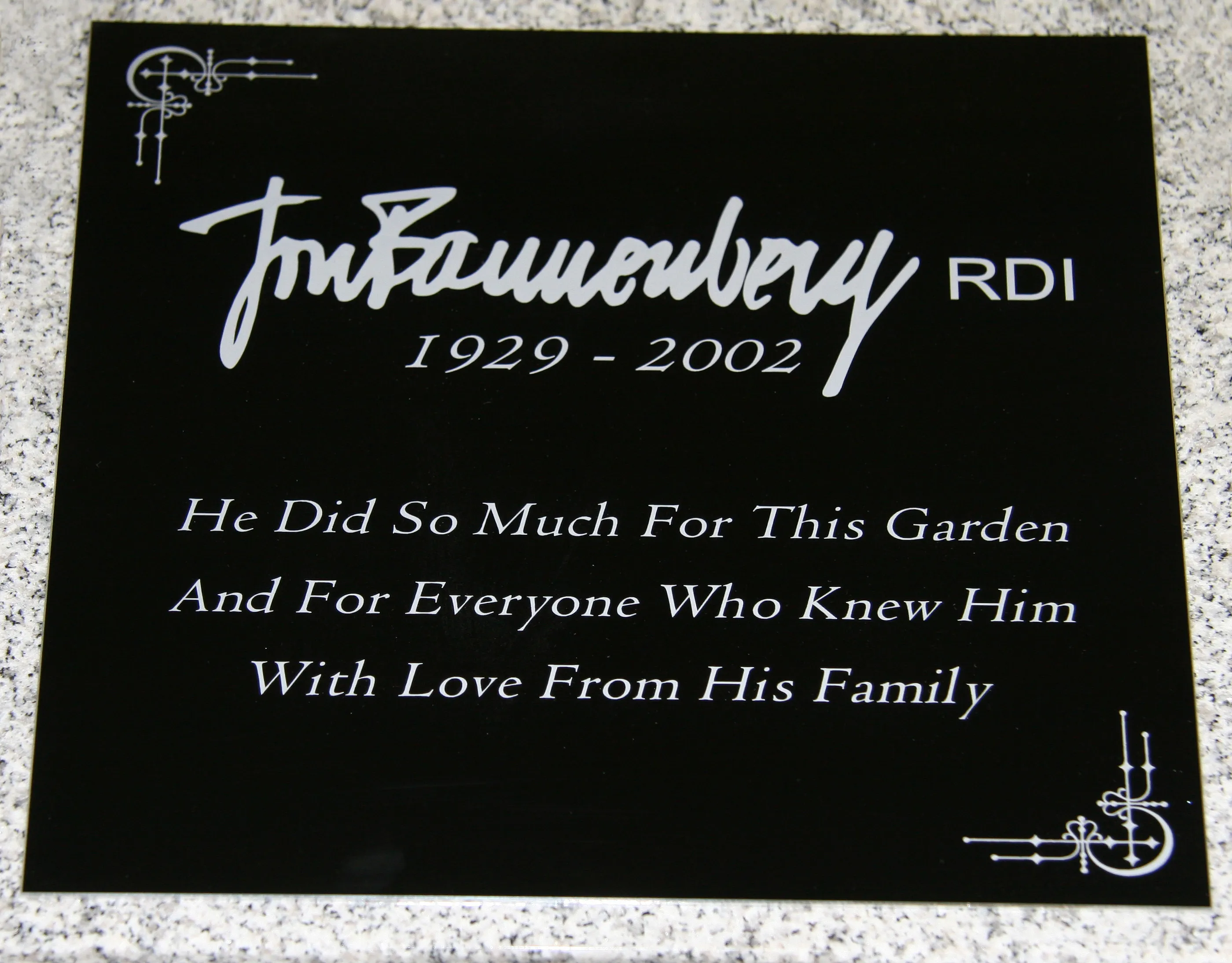 Black engraved memorial plaque