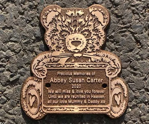 A bronze memorial designed for children Bronze Teddy Childrens Memorial