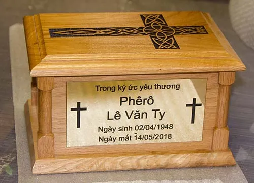 Plaques and laser engraving is available if required Bespoke Ashes Casket