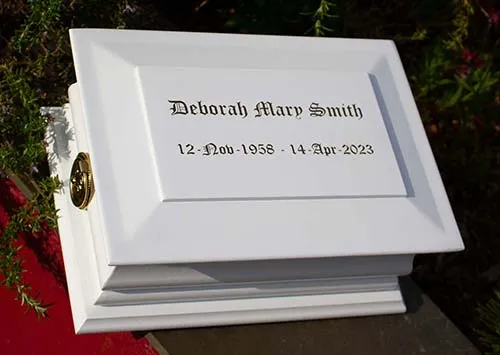 White Painted Casket