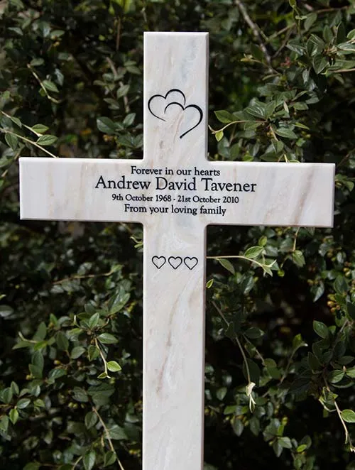 Ideas on what to write on Memorial Cross Engraved Corian Memorial Cross