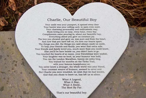 Can be engraved with small lettering. Engraved Heart Memorial