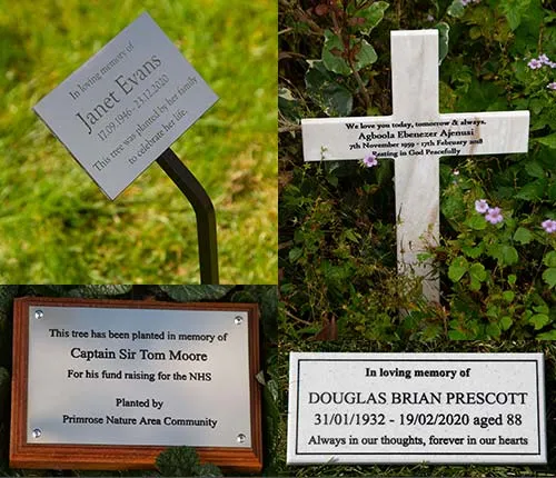 Engraved memorial plaques in various materials Engraved Memorial Plaques