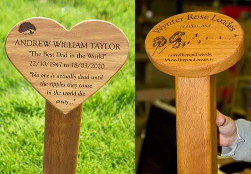 Wooden Memorials on Posts