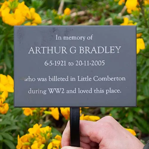 Slate Memorial on a Tree Stake