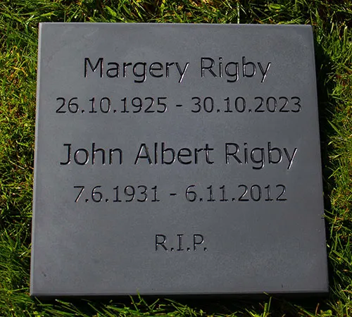 Slate Memorial - Black Text