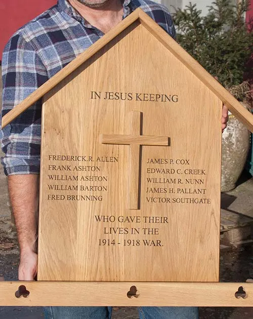 Our carpenters can make memorials just the way you want. Bespoke Memorial
