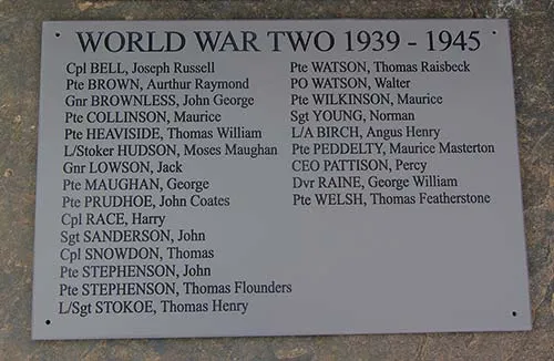 Slate corian econd world war memorial.