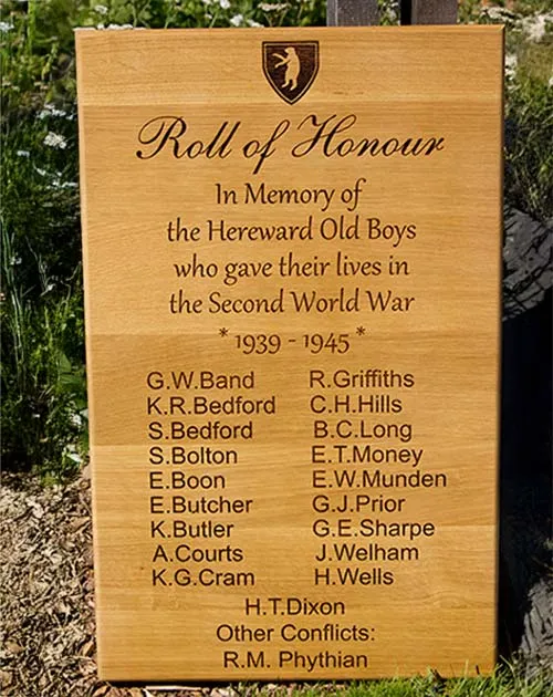 Oak is a very beautiful timber Oak Roll of Honour Board