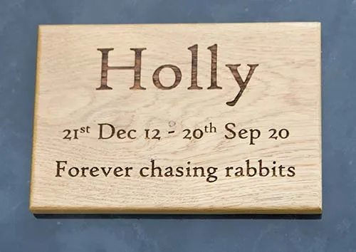 Wooden Pet Memorial - Dog