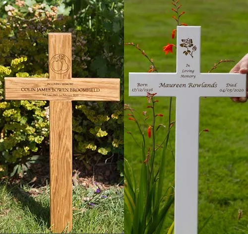 These can be made in natural or painted hardwood. Wooden Memorial Crosses