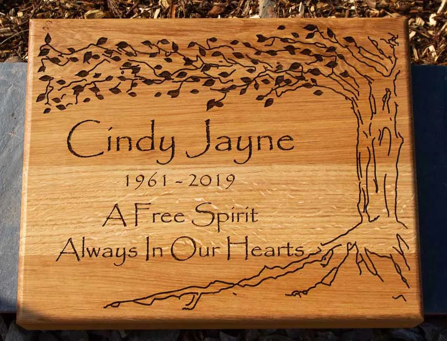 This wooden memorial was made from oak. Large Wooden Memorial Tablet