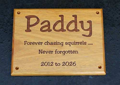 Wooden Pet Memorial - Dog