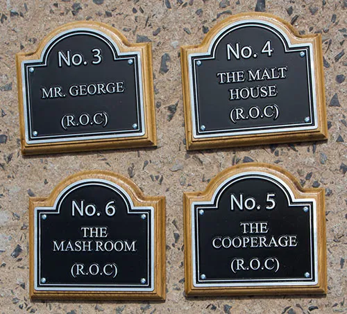 Shaped Zinc Plaques on Backing Boards