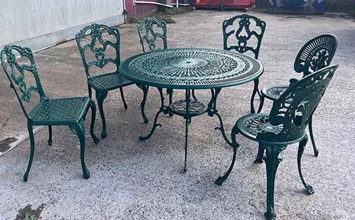 Sand Blasted and Painted Table and Chairs