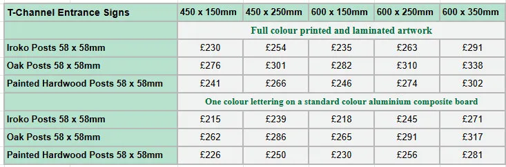 Good Value Entrance Sign Prices