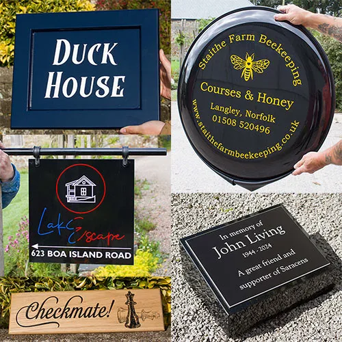 Signs, signage,memorials, plaques and wheel covers from The Sign Maker Quality Products at Sensible Prices