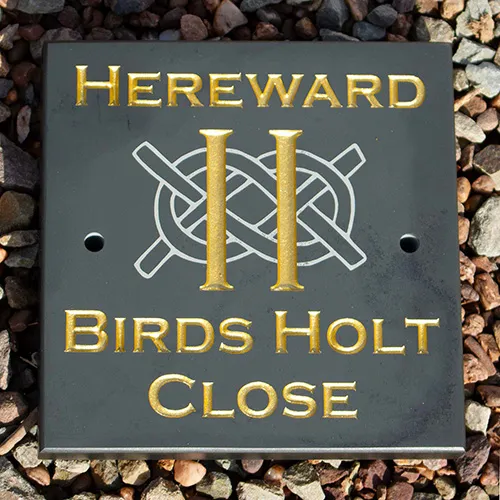 Two colour slate house sign
