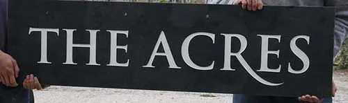 One of two slate signs.