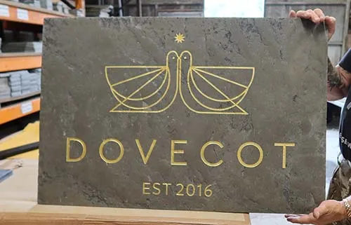 heritage Grey Limestone House Sign