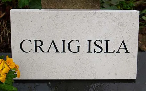 This was made in white Limestone Limestone House Sign