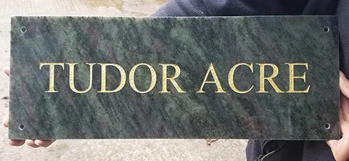 This looks great with gold text Green Granite Sign