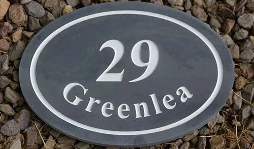 Oval Slate House Name