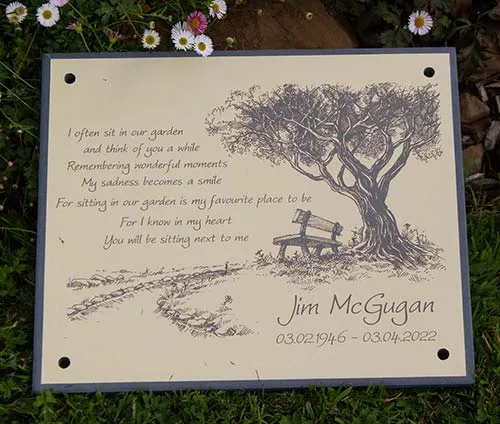Painted and Etched Slate Memorial