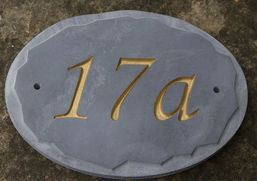 slate house number sign
