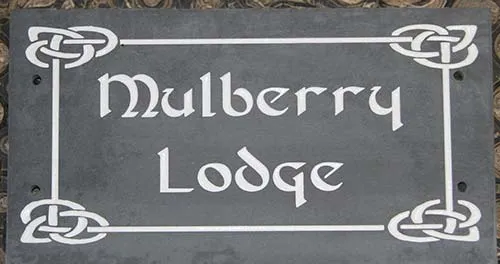 This border looks excellent on a slate house sign. Very popular Celtic Border - CF039