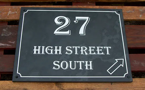 Slate Address Sign with Arrow