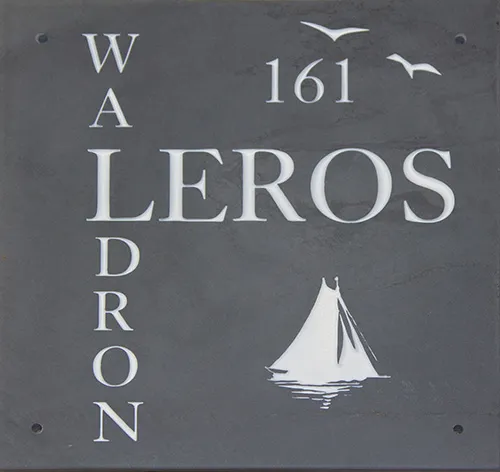 Slate sign with image