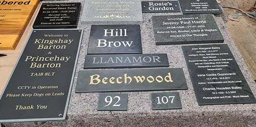 title here Stone Signs on Dispatch Table