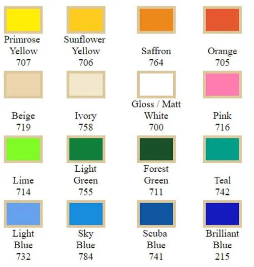 Vinyl Colours for Cut Vinyl Lettering