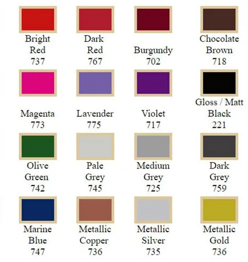 Vinyl Colours for Cut Vinyl Lettering