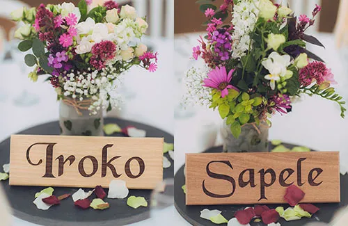 Solid Wood Table Name Signs