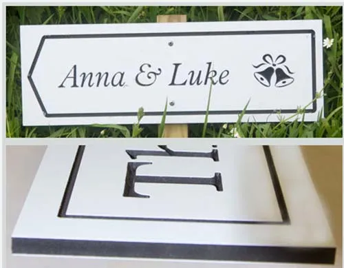 Engraved Directional Arrow Sign