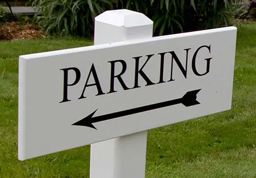 Can be made with or without arrow Parking Signs