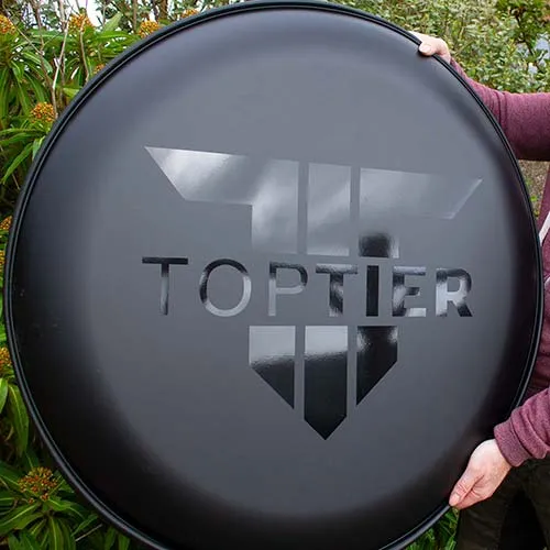 Gloss Black Logo on Matt Black Wheel Cover